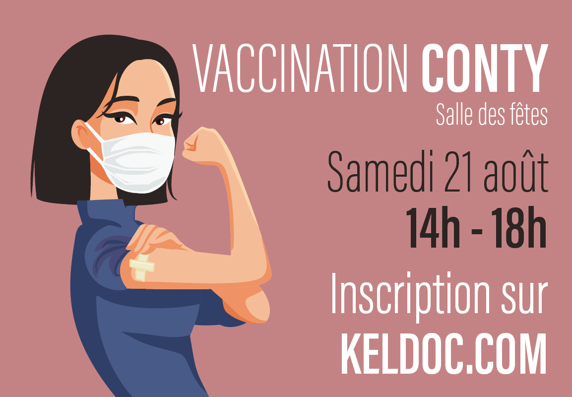 Centre éphémère de vaccination à Conty / Samedi 21 août